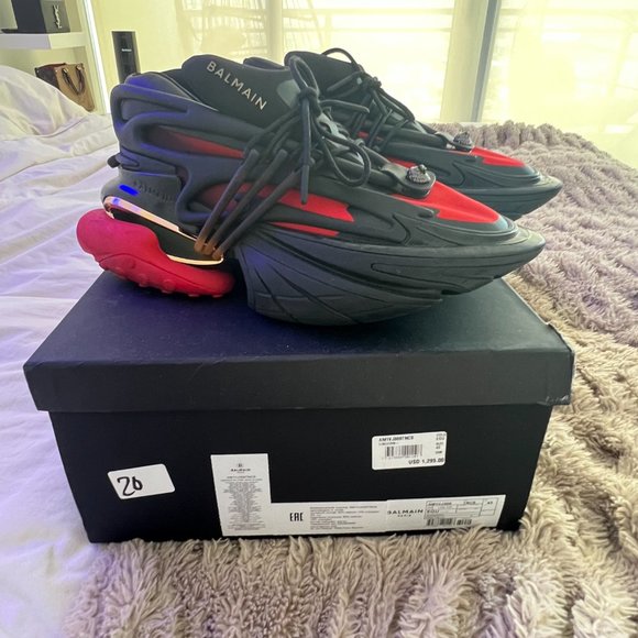 Mens Balmain Unicorn Red and Black - Picture 5 of 5